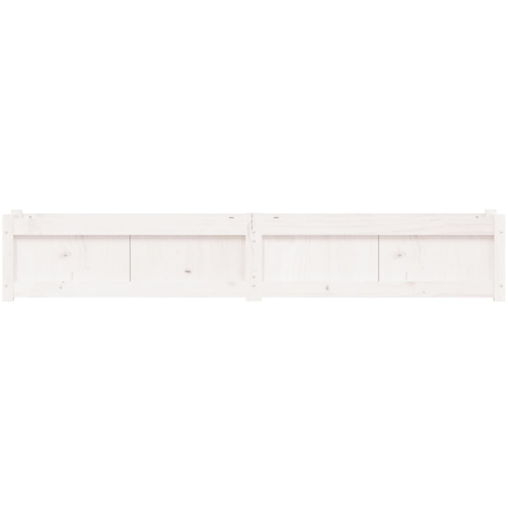 vidaXL White Solid Pine Wood Garden Planter 181 x 31 x 31cm 2 Pack Image 3