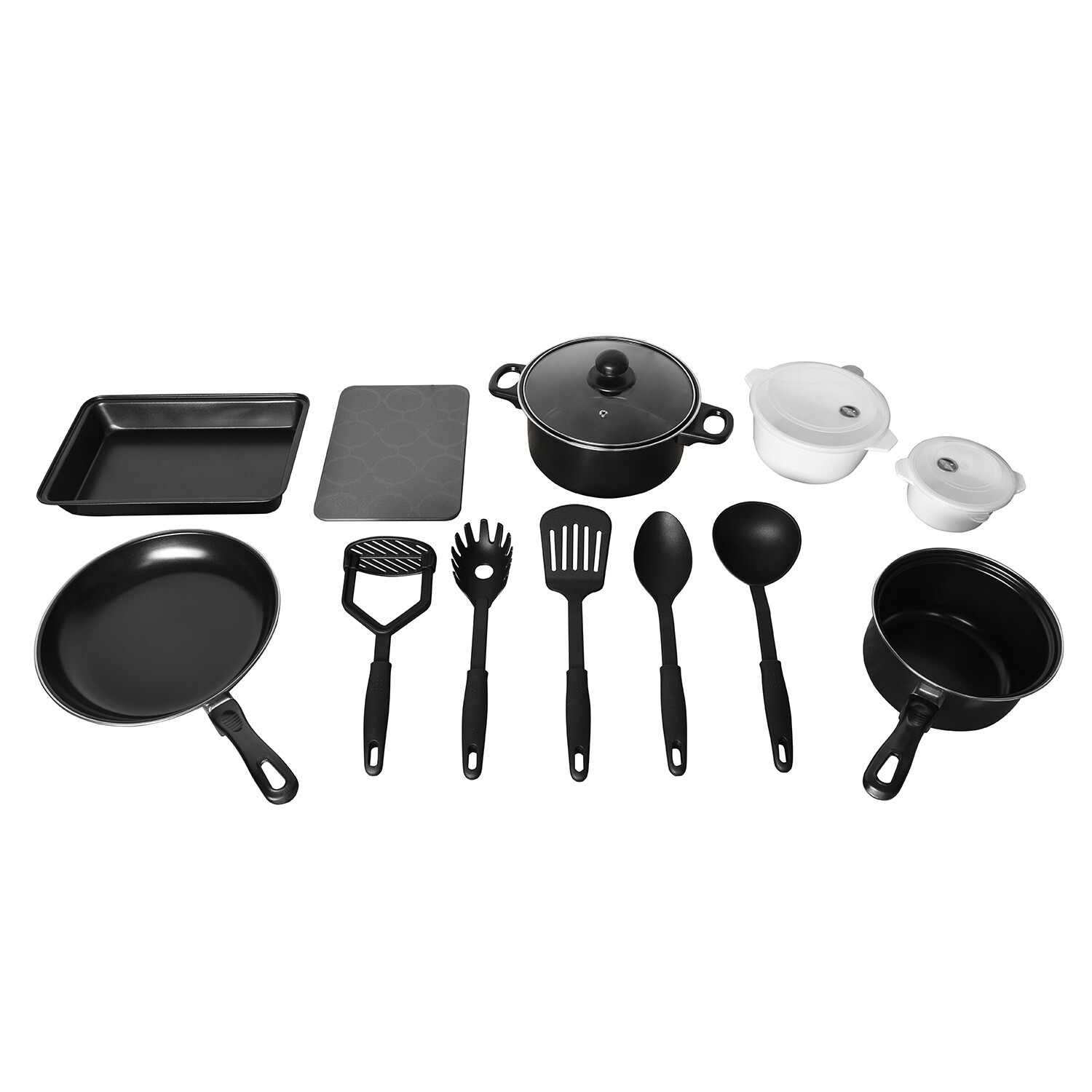 12 Piece Kitchen Starter Set - Black Image 1
