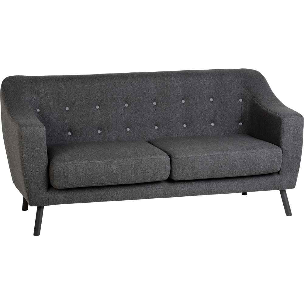 Ashley 3 Seater Grey Fabric Sofa Image 1