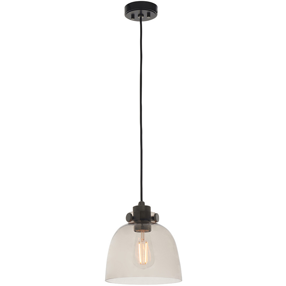 Merano Alessandria Grey and Black Chrome Glass Pendant Light Image 3