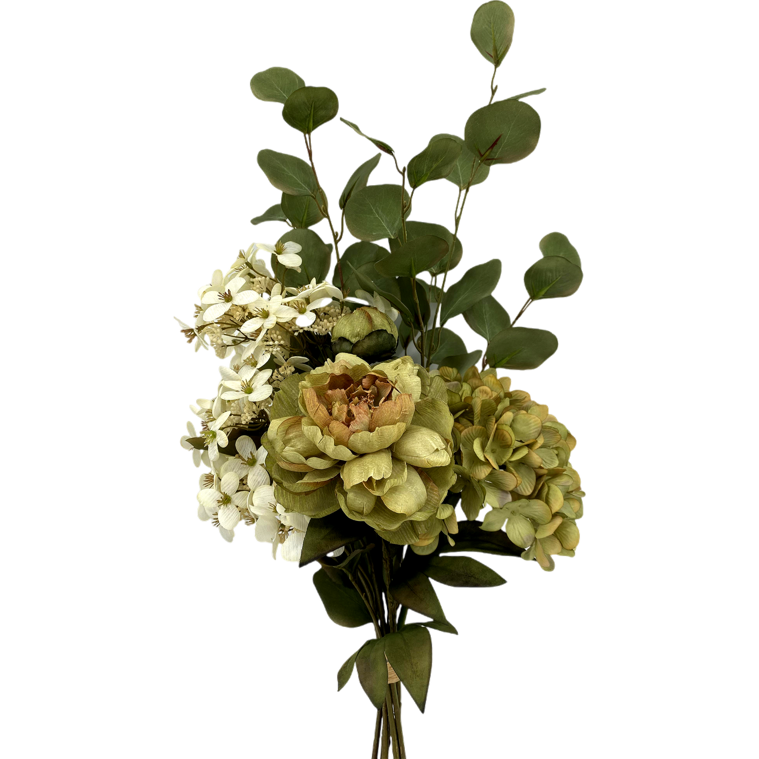 Peony Hydrangea Eucalyptus Bouquet Green Image
