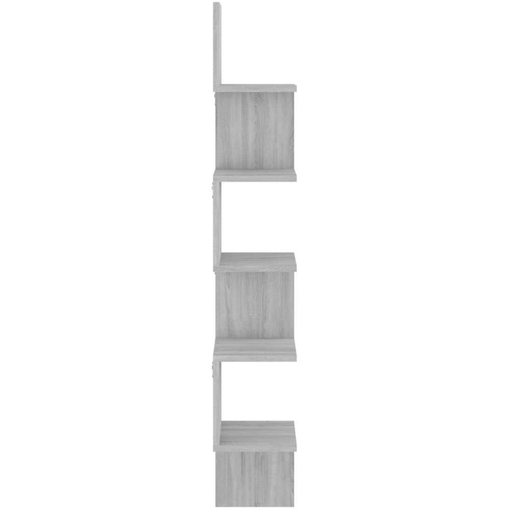 vidaXL 5 Shelf Grey Corner Wall Shelf Image 4