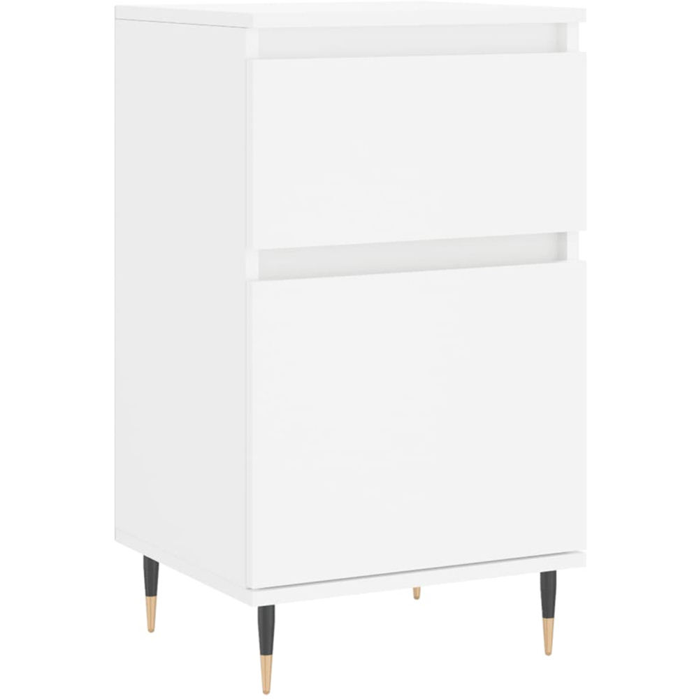vidaXL Single Door Single Drawer White Sideboard Image 2