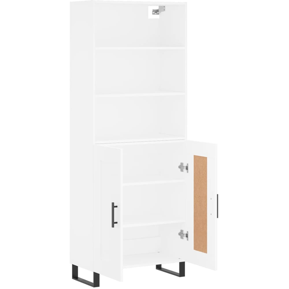 vidaXL 2 Door 3 Shelf White Highboard Image 4