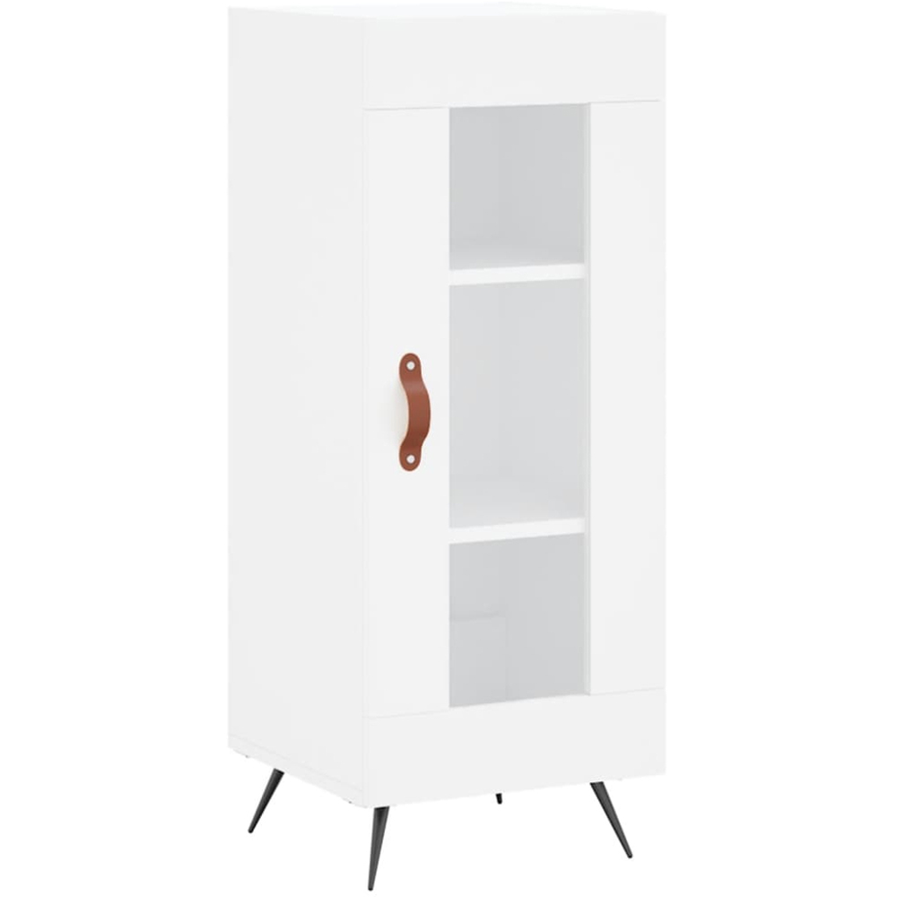 vidaXL Single Glass Door White Sideboard Image 2