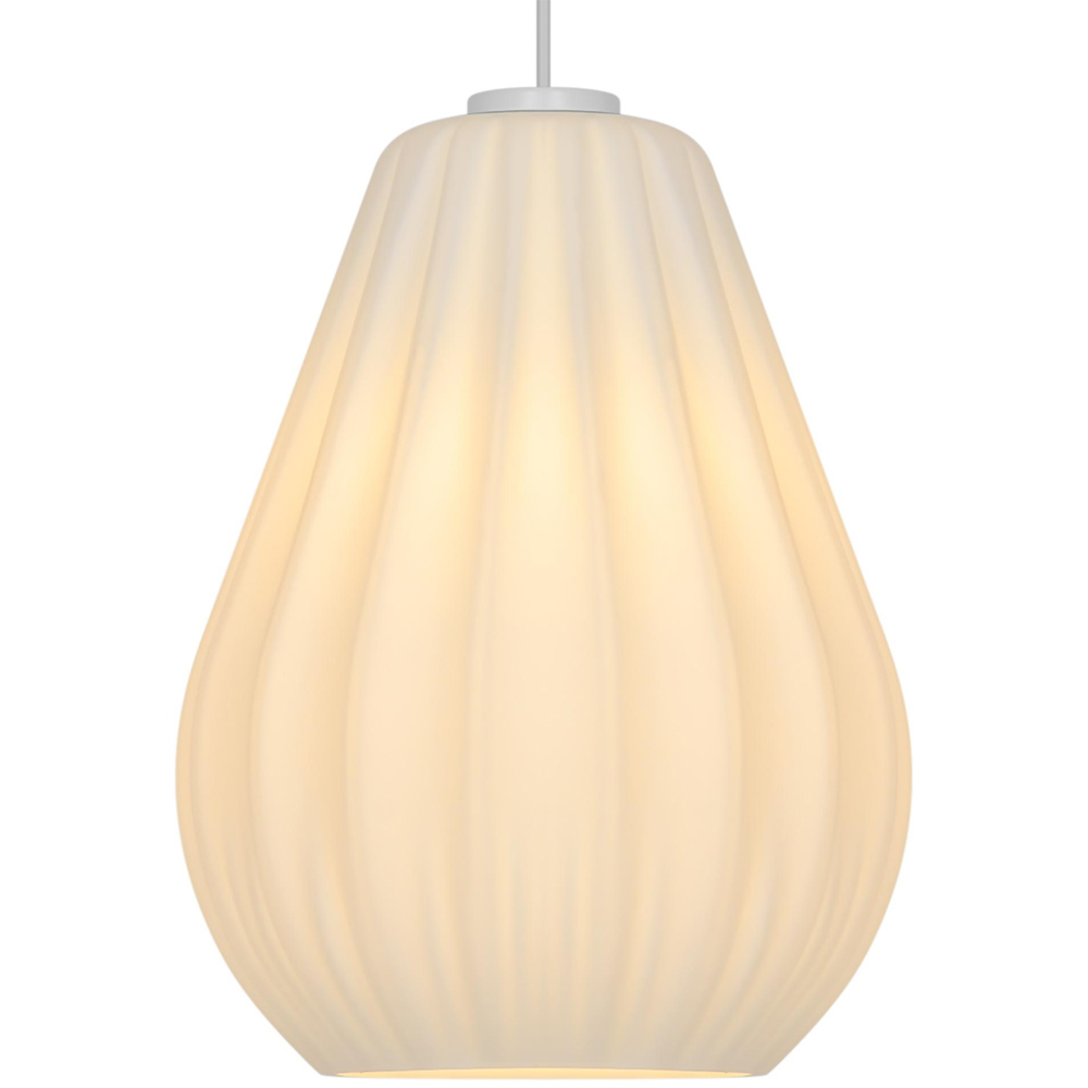 Nordlux Sallino White Pleated Opal Glass Shade Pendant Light Image 4