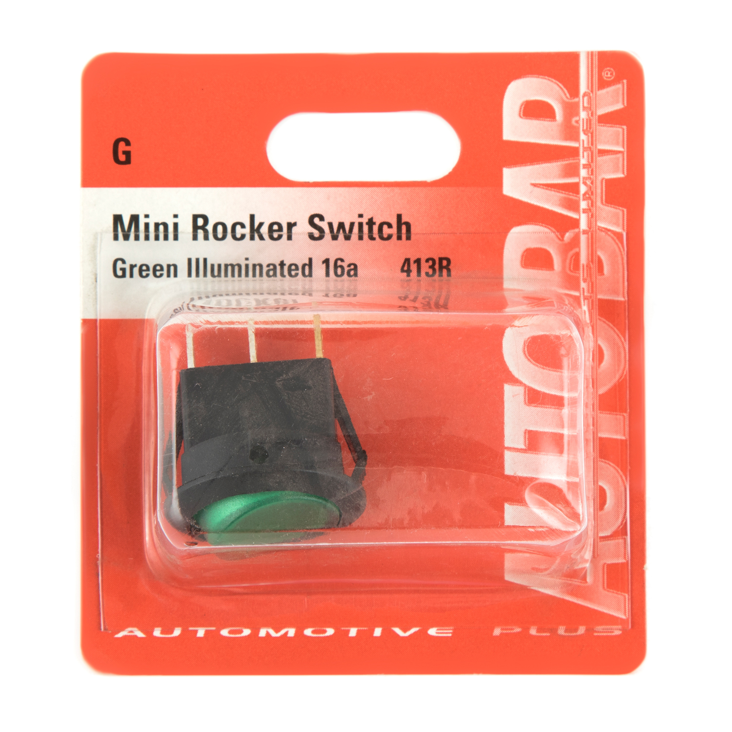 Autobar 16 Amp Mini Rocker Green Switch Image