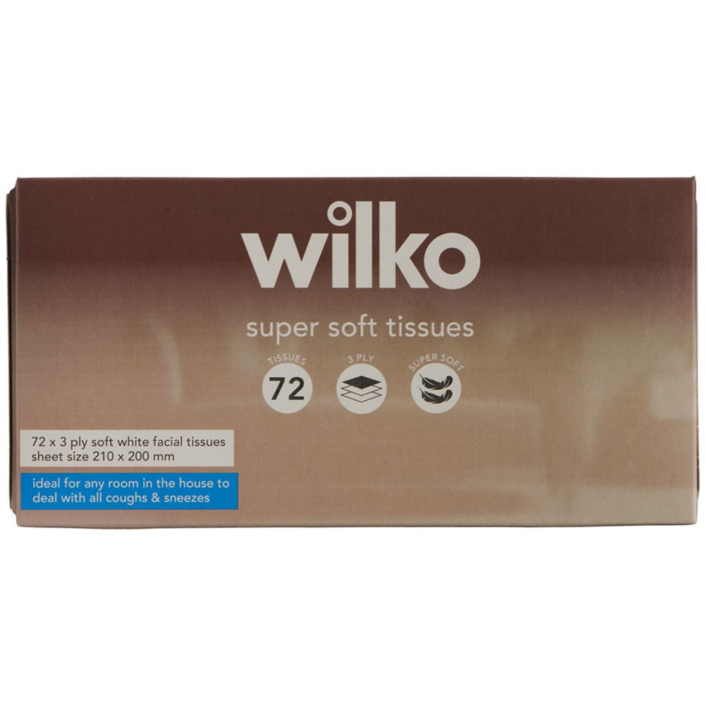 Wilko Super Soft Tissues 72 Sheets 3 Ply Image 1