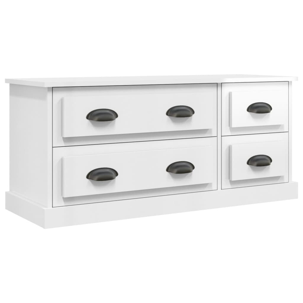 vidaXL 4 Drawer High Gloss White TV Cabinet Image 2