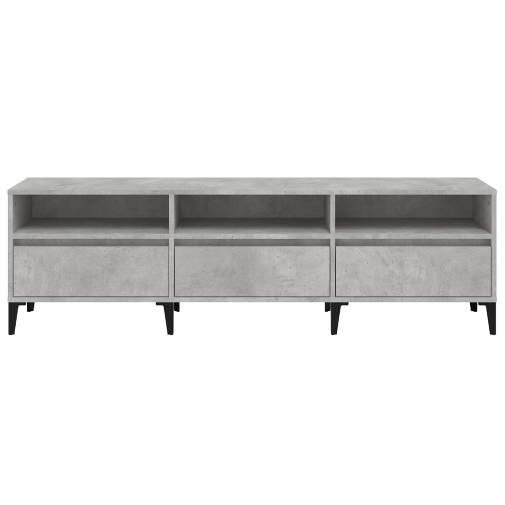vidaXL 3 Drawer 3 Shelf Concrete Grey TV Cabinet Image 3