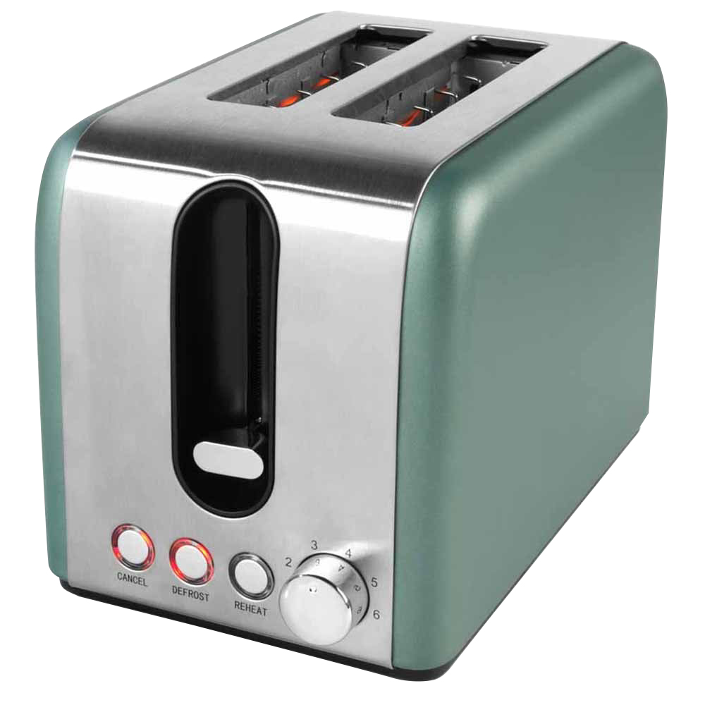 Progress Shimmer Green 2 Slice Toaster Image 1