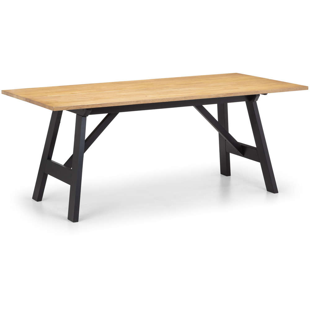 Julian Bowen Hockley 4 Seater Dining Table Black and Oak Image 2