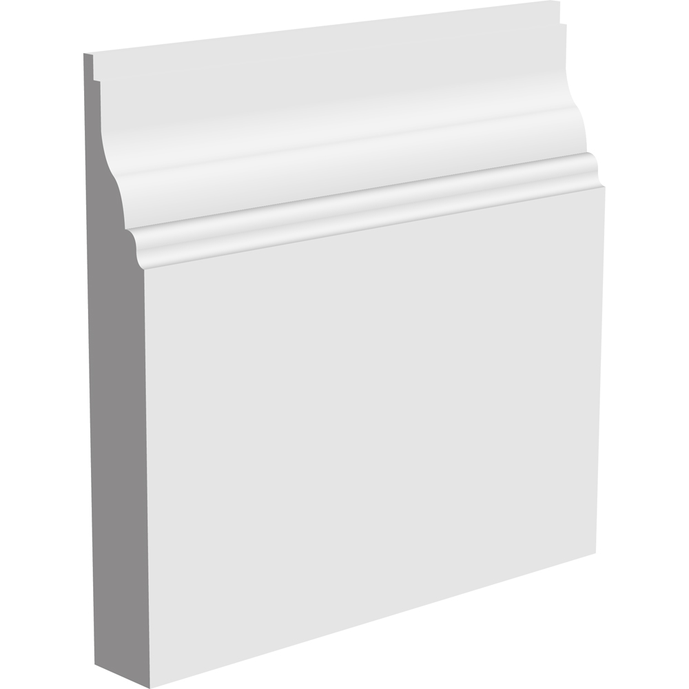 National Skirting White Lambs Tounge II Primed Skirting Board 18mm 120 x 3040mm Image 1