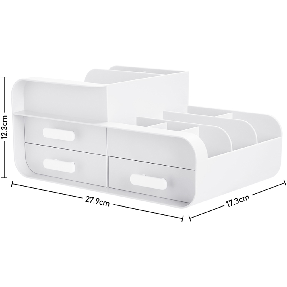 Living and Home 3 Drawer White Plastic Desk Organiser Image 7