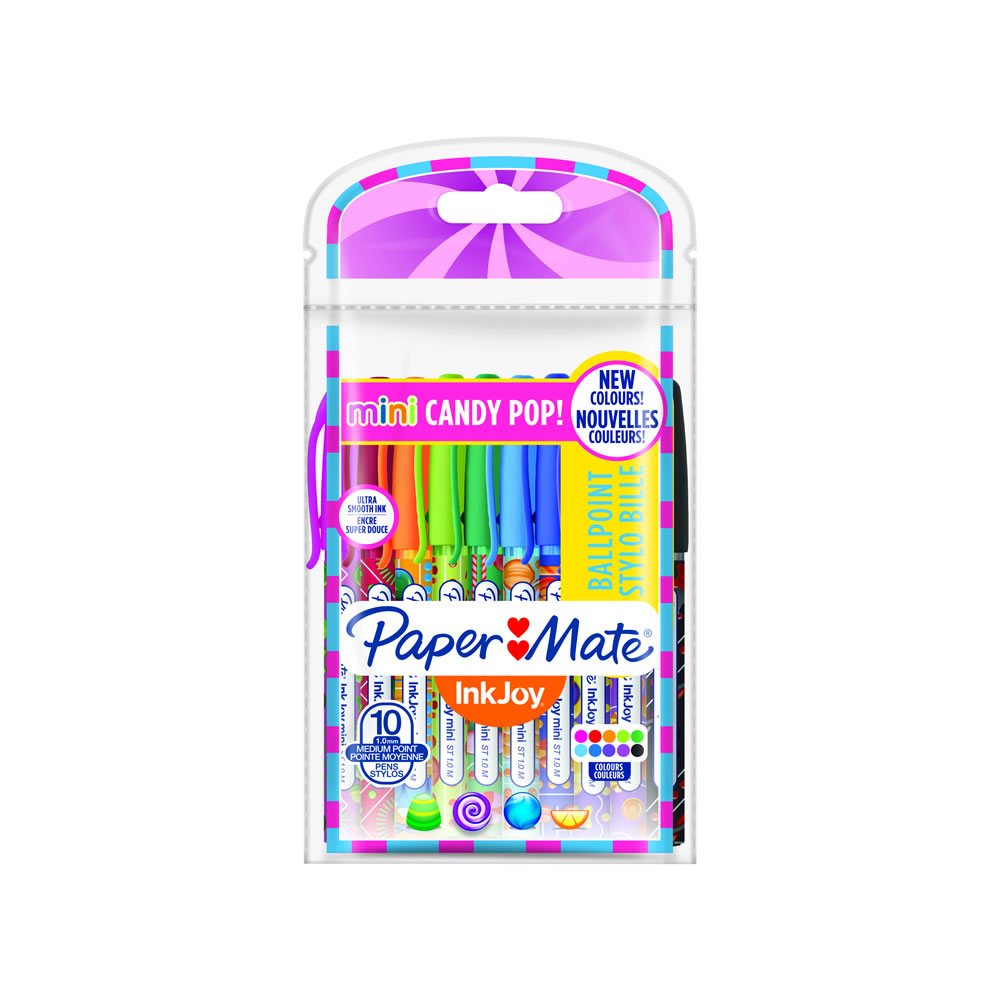 Paper Mate Inkjoy Mini Candy Pop Gel Pens 10 pack Plastic  - wilko