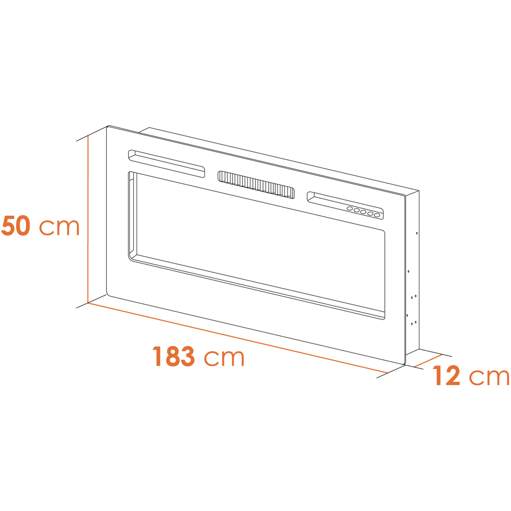 Adam Orlando Inset Wall Mounted Electric Inset Fire 72 inch Image 8