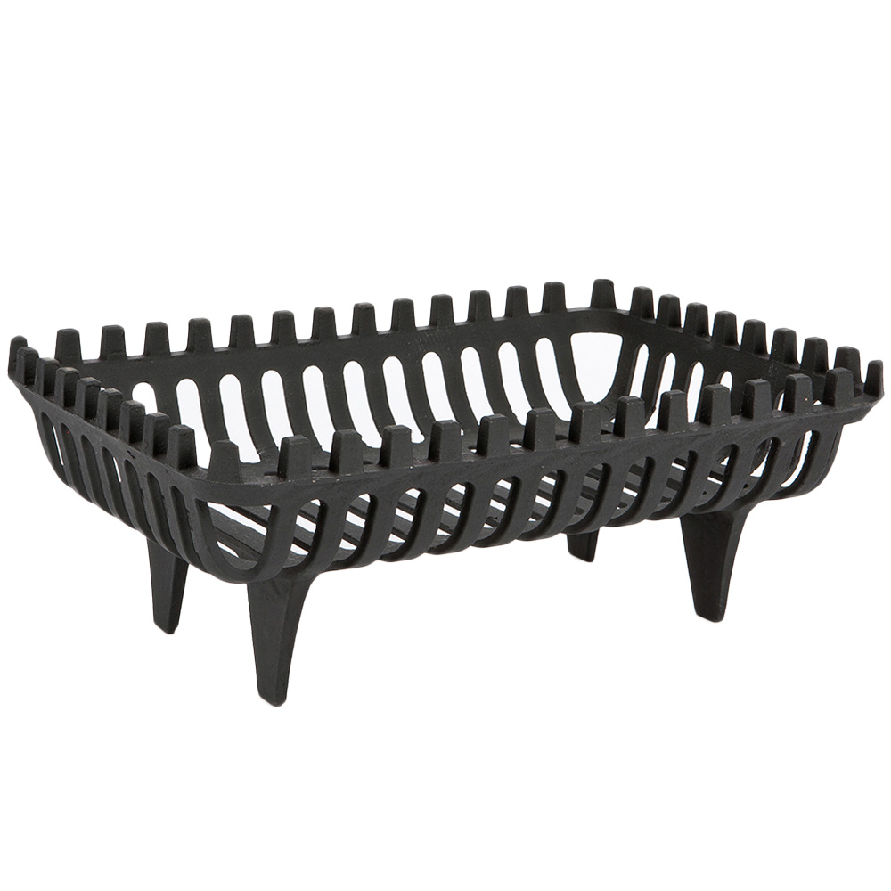 Inglenook Fireside Large Black Iron Fire Grate Basket Image 1