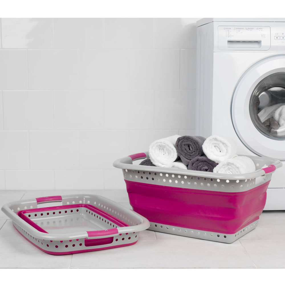 Kleeneze Pink Collapsible Laundry Basket 60L Image 4