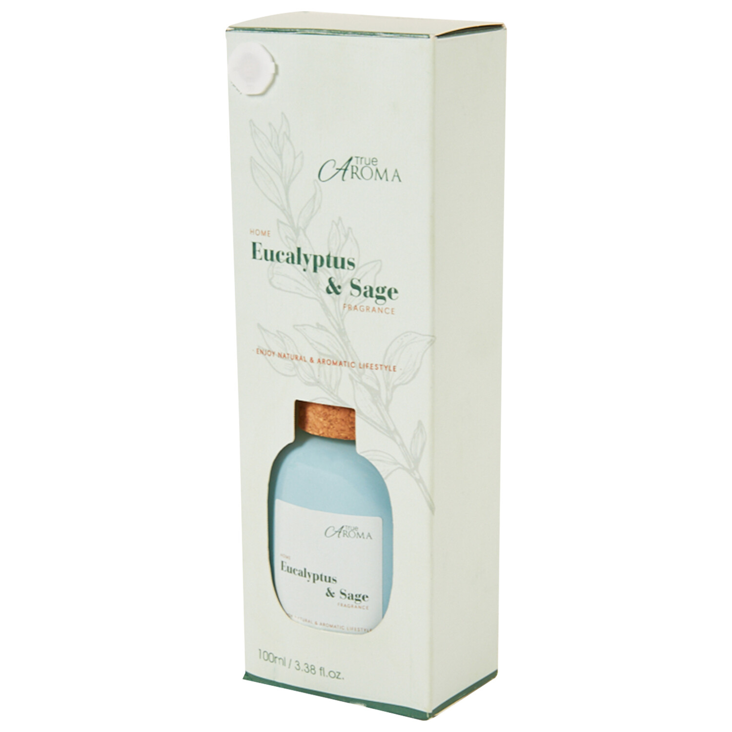 Eucalyptus and Sage Cork Diffuser 100ml - Blue Image 2