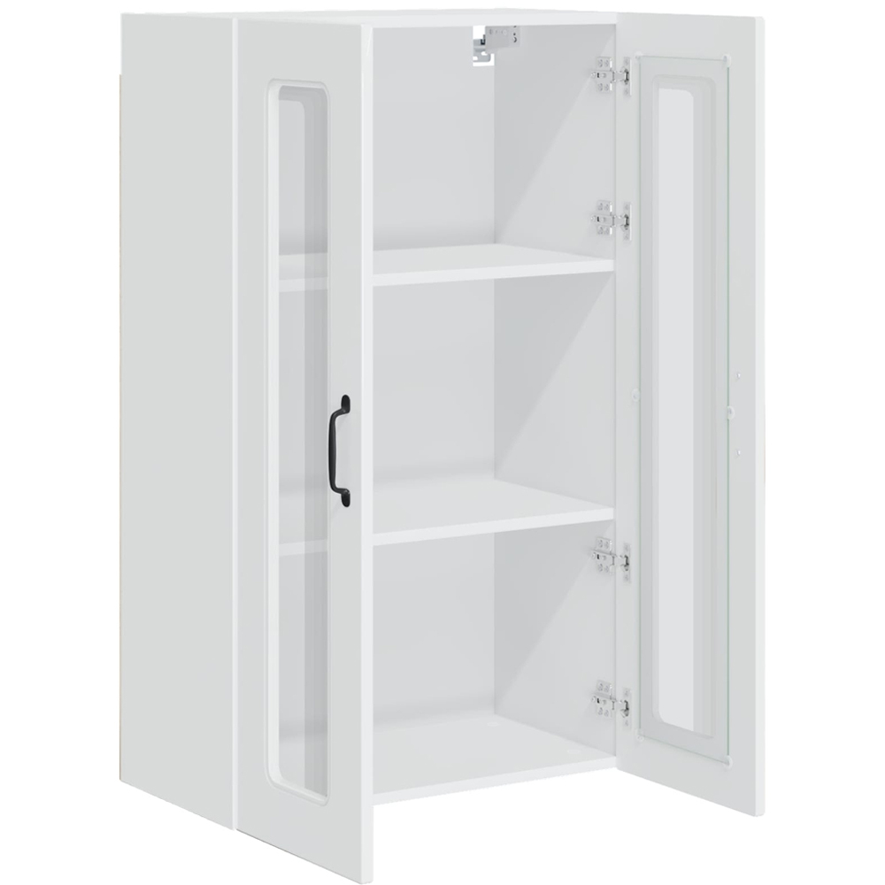 vidaXL 2 Glass Door High Gloss White Kitchen Wall Cabinet Image 5