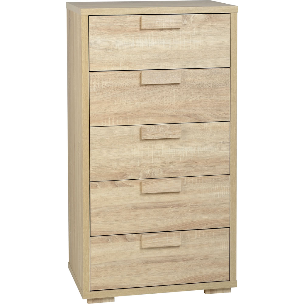 Cambourne 5 Drawer Oak Effect Chest of Drawers Image 1