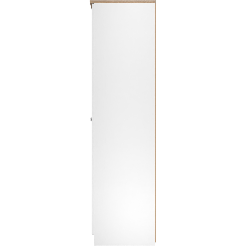 Crowndale Sussex 4 Door White Ash and Bardolino Oak Tall Mirror Wardrobe Ready Assembled Image 7