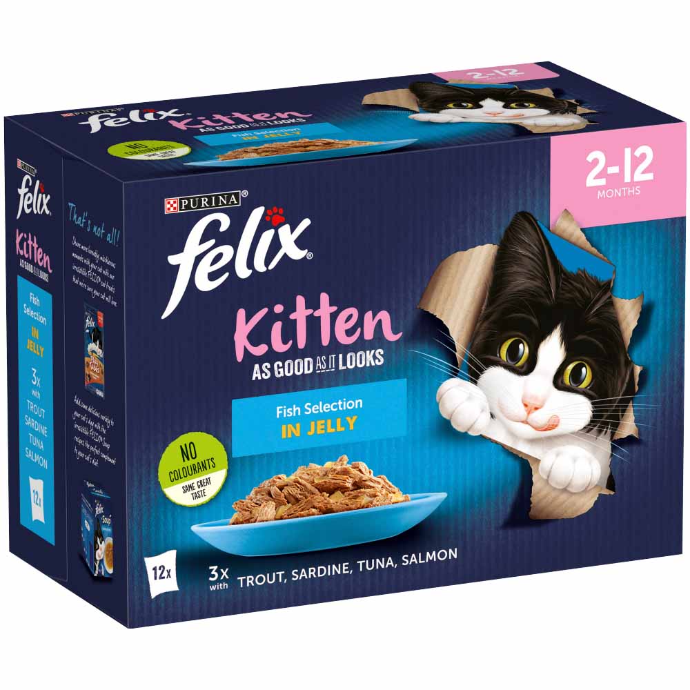 Felix As Good As It Looks Kitten Fish Selection Pouches Assorted 12 x 100g Image 3