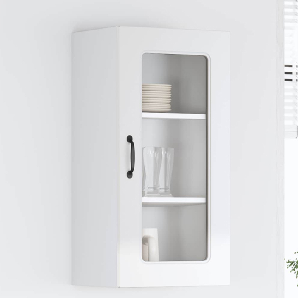 vidaXL Kalmar Single Door High Gloss White Wall Kitchen Cabinet 2 Pack Image 1