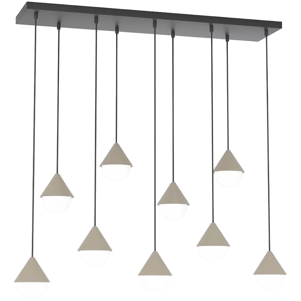 Emibig Giro 9 Light Ring-Shaped Shade Black and Beige G9 Ceiling Pendant Light Image 1