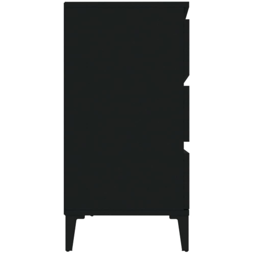 vidaXL 3 Drawer Black Wooden Sideboard Image 6