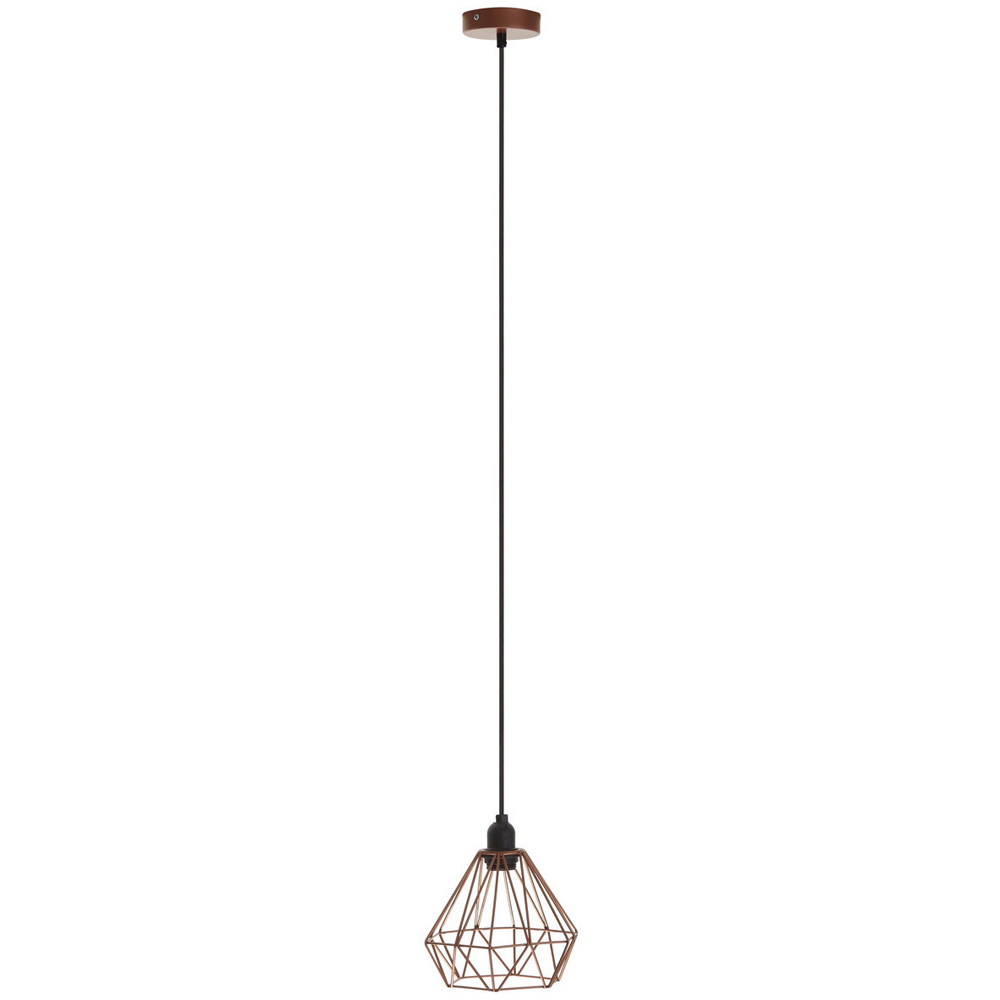 Premier Housewares Bartol Copper Metal Wire Pendant Light Image 1