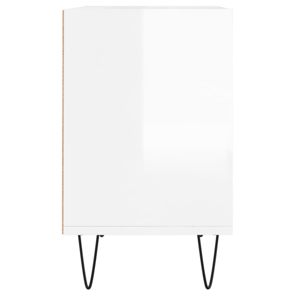 vidaXL 4 Shelf High Gloss White TV Cabinet Image 5