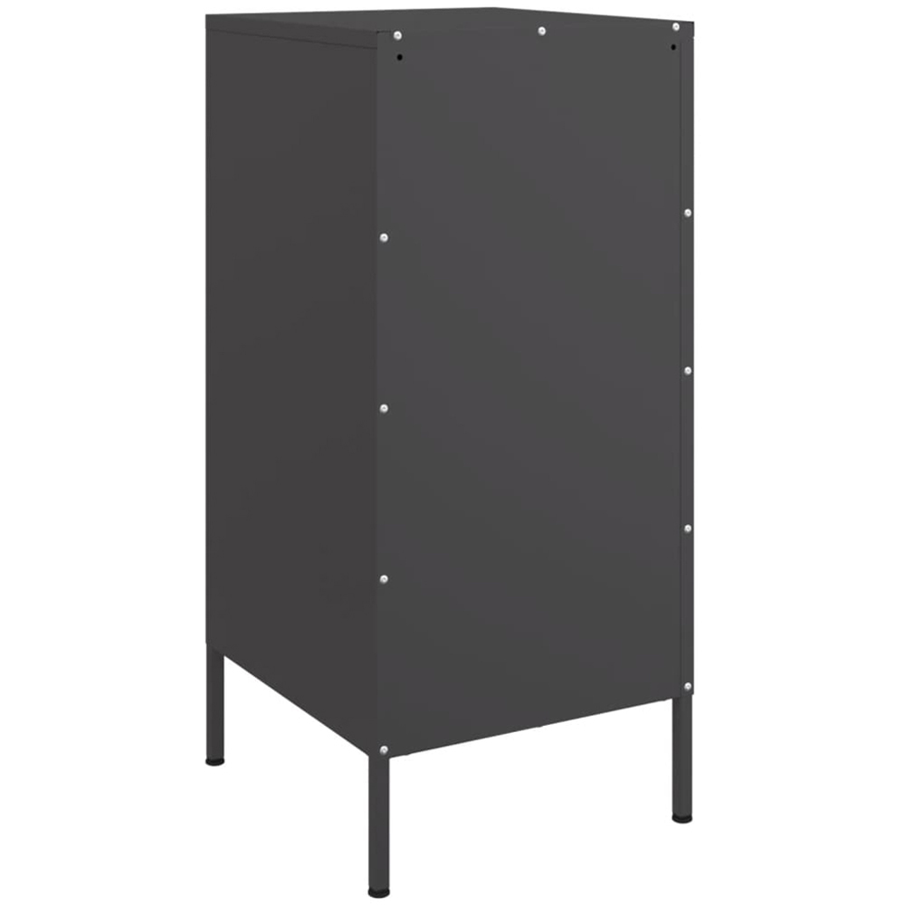 vidaXL Single Door Black Metal Sideboard Set of 2 Image 8