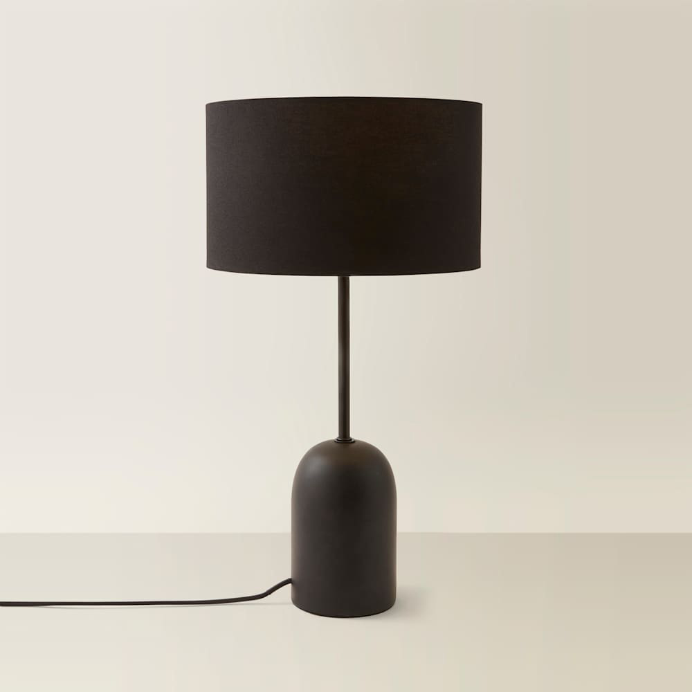 ValueLights Kaiden Black Drum Shade Dome Table Lamp Image 3