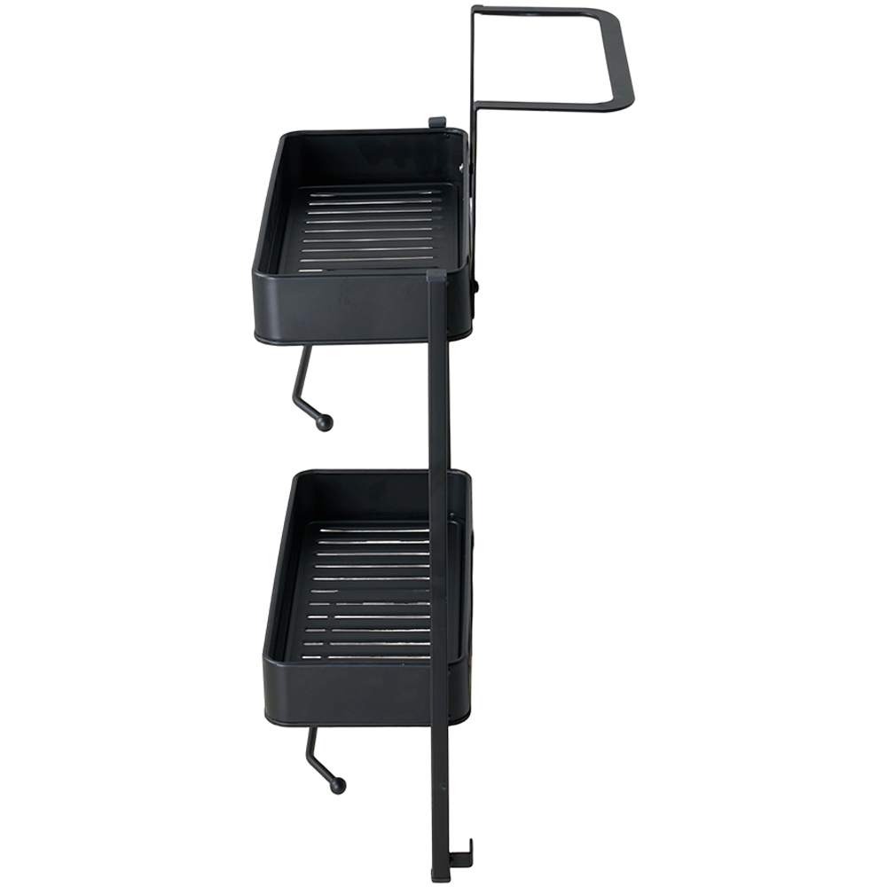 Living and Home 2 Tier Black Carbon Steel Multi Use Kitchen and Fridge Storage Rack Image 3