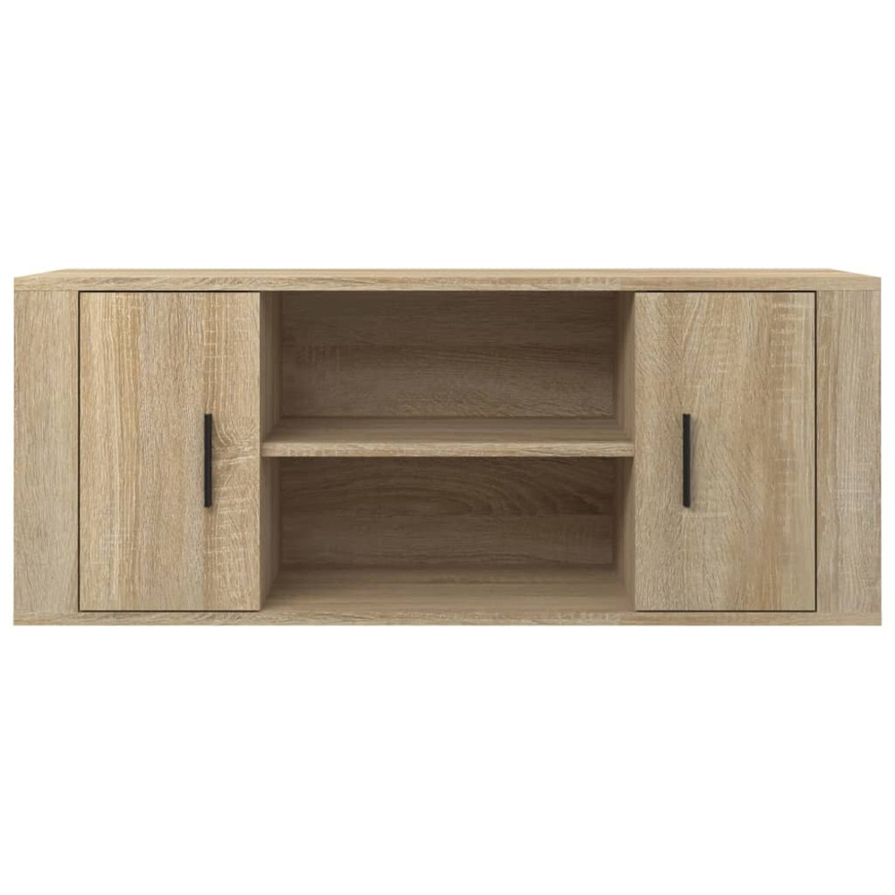 vidaXL 2 Door 2 Shelf Sonoma Oak TV Cabinet Image 5