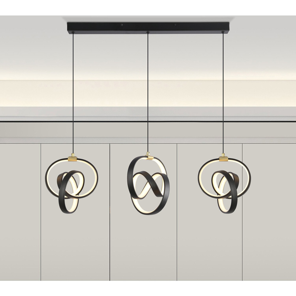 Spiral LED Ceiling Fitting Black Image 5