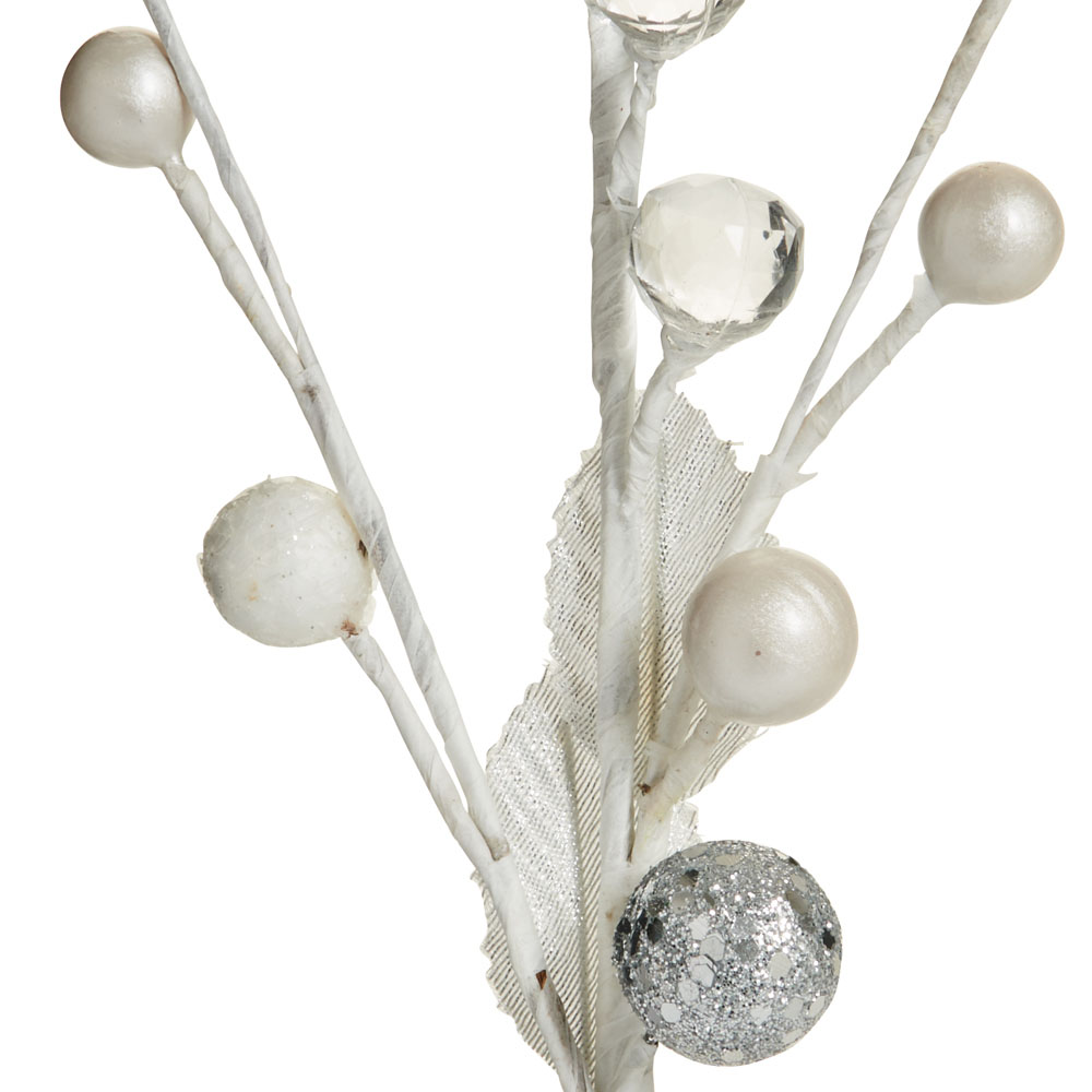 Wilko Magical Silver White Beaded Pick Image 2
