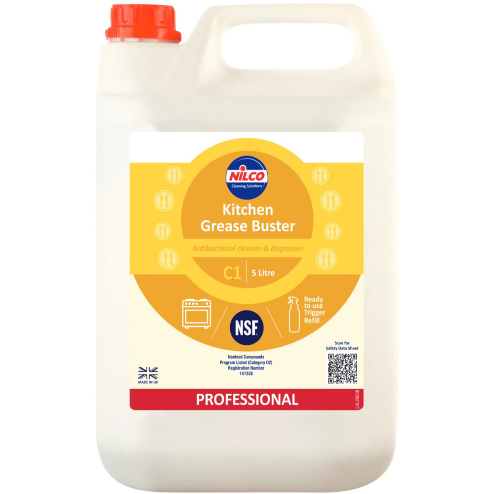 Nilco C1 Heavy Duty Kitchen Grease Buster Degreaser 5L Image 1