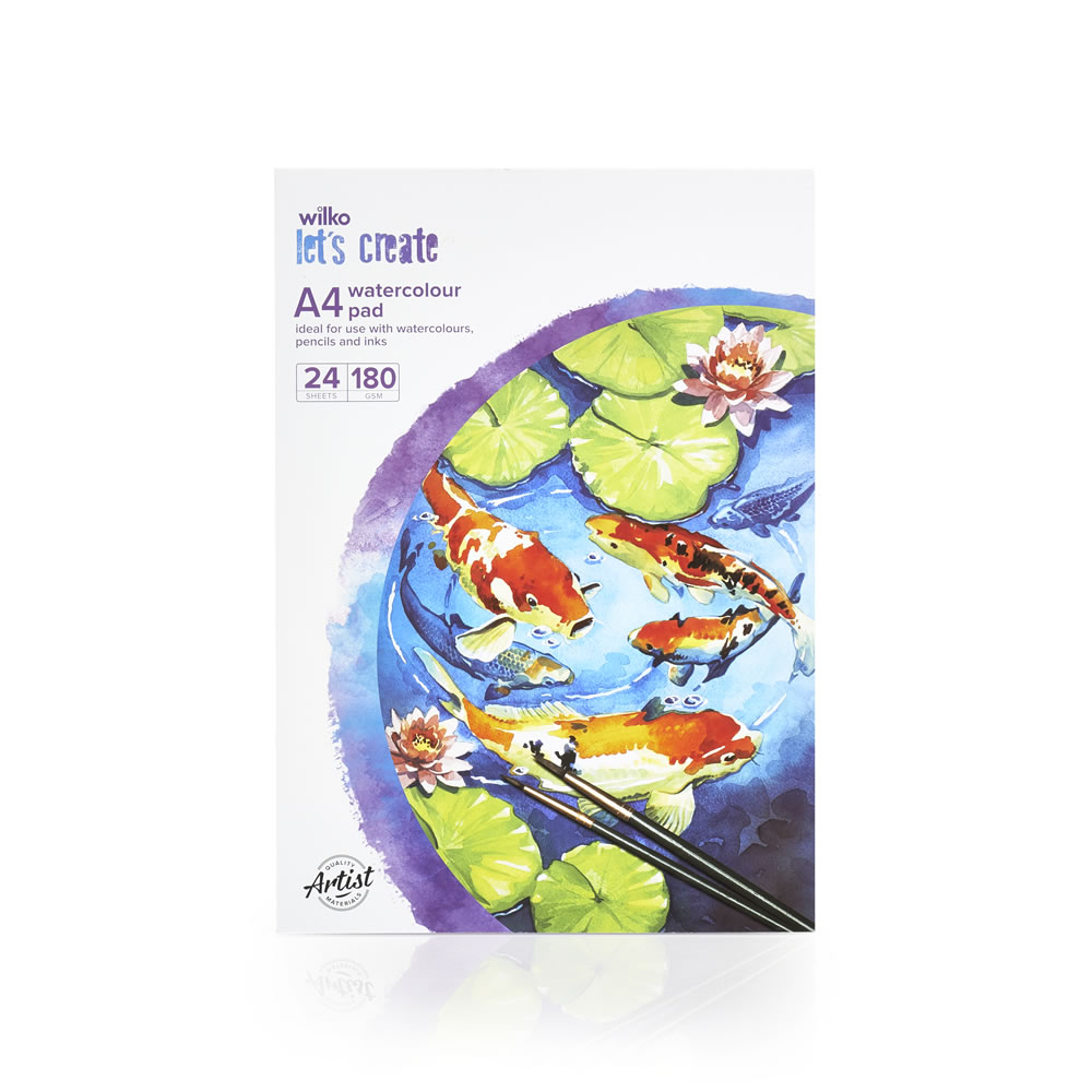 Wilko Let's Create A4 Watercolour Pad 24 Sheets Image