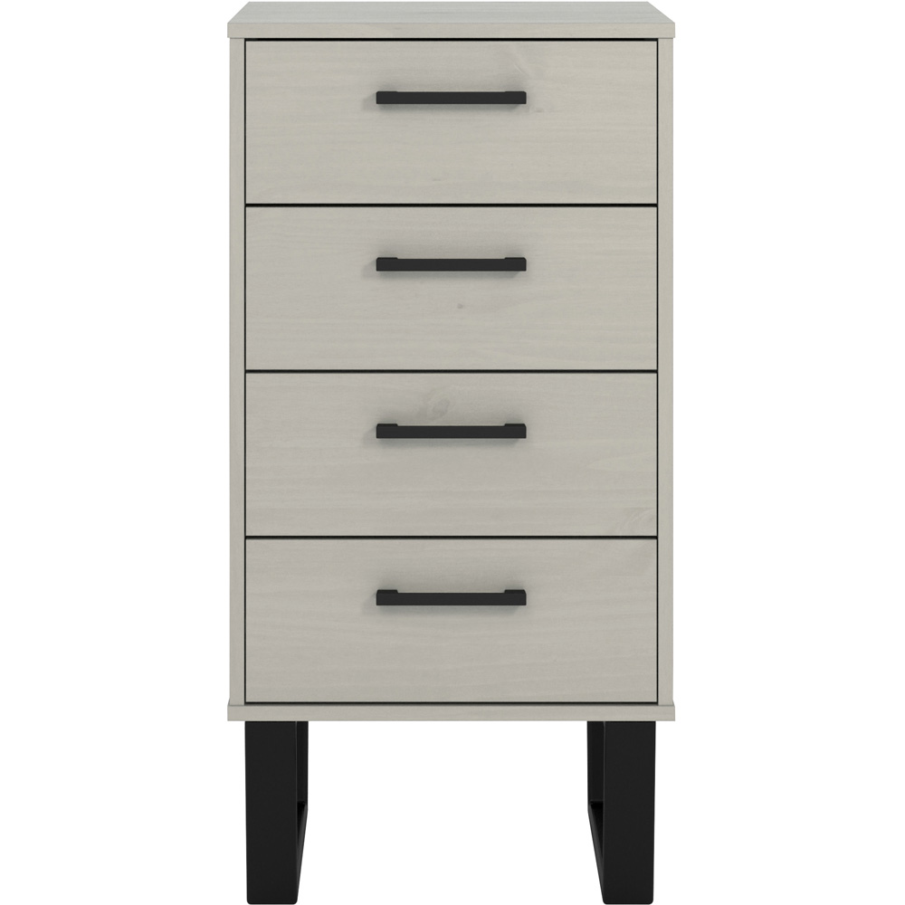 Core Products Texas 4 Drawer Grey Waxed Pine Narrow Chest of Drawers Image 3