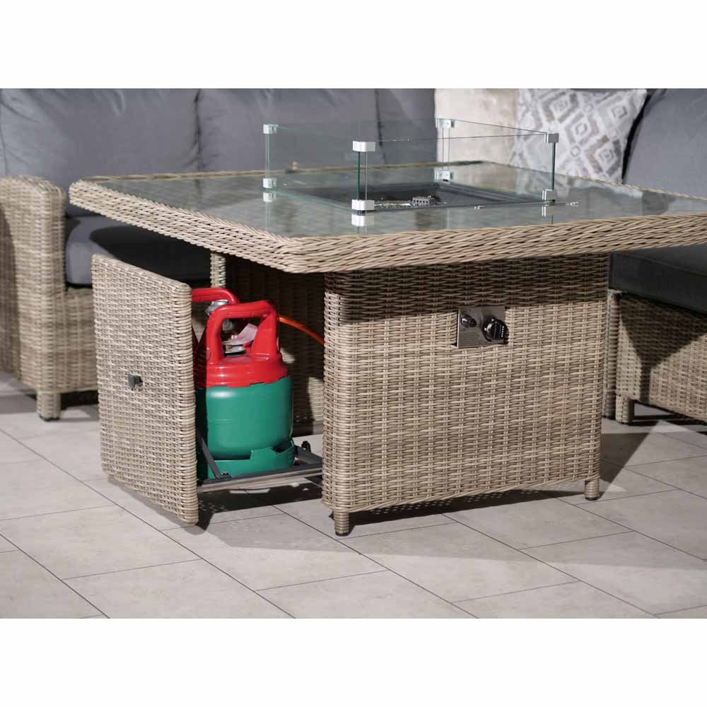 Royalcraft Wentworth 120 7 Seater Grey Fire Pit Modular Corner Lounge Set Image 4