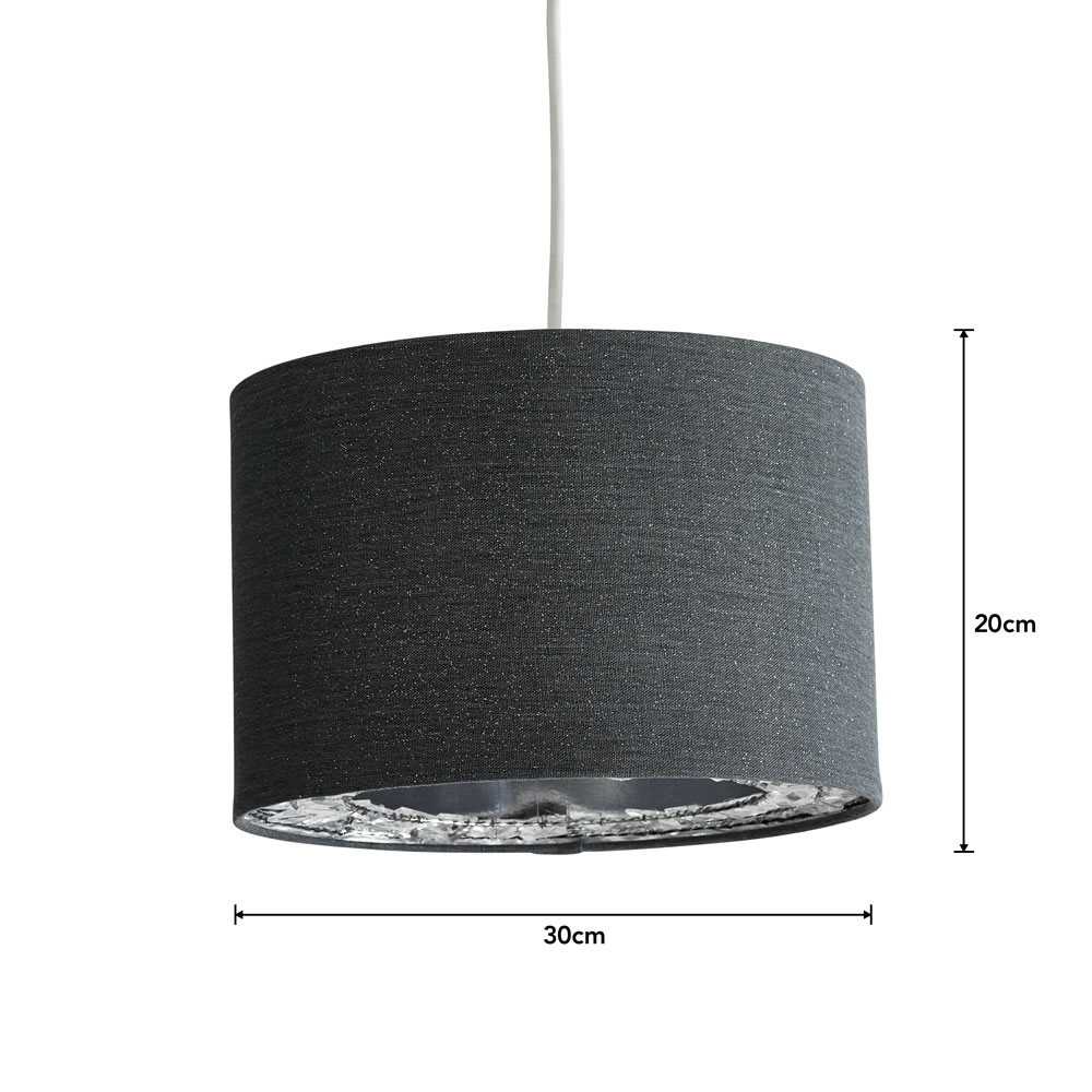 Wilko Small Grey Glitter Light Shade Image 5