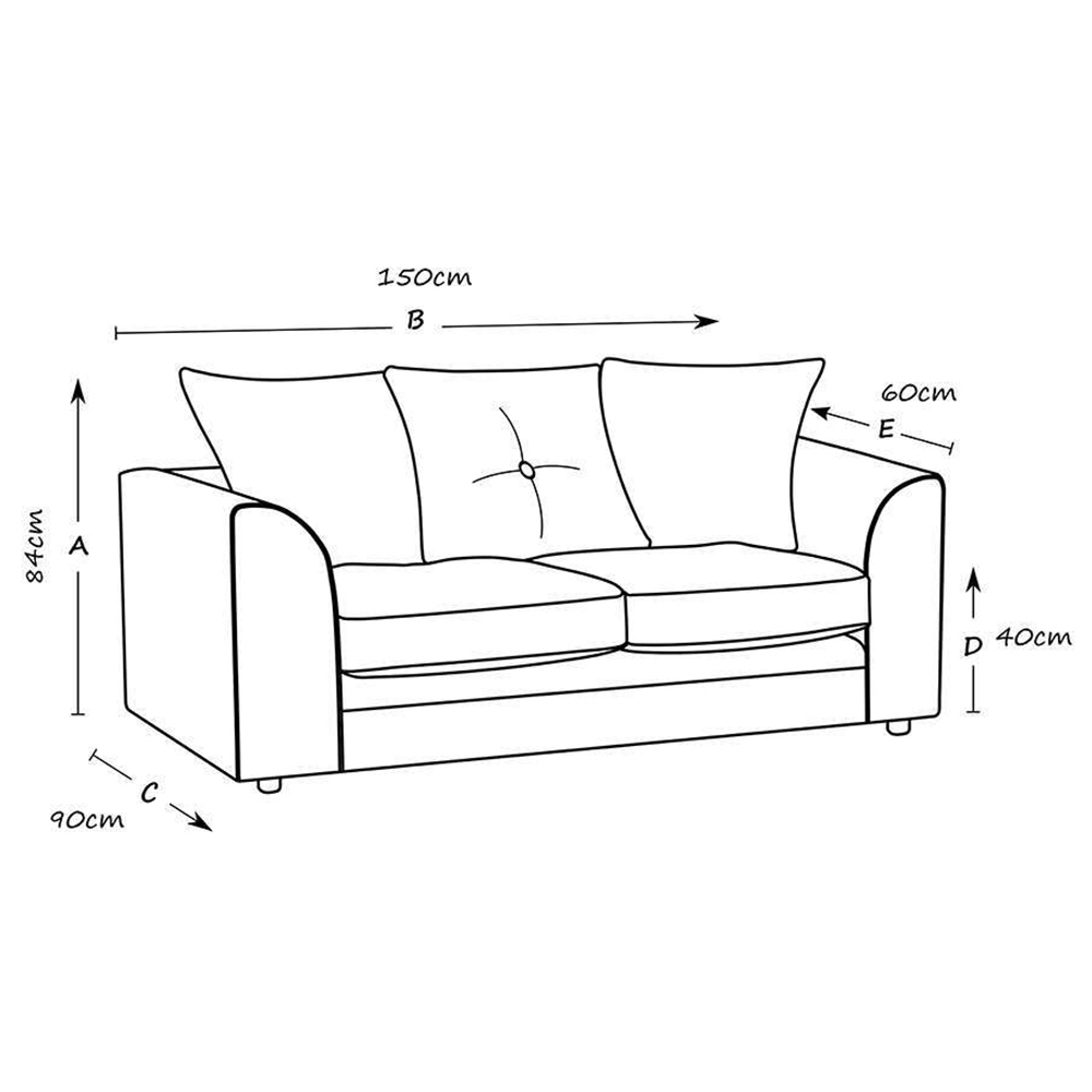 Portland Mirana Modern 2 Seater Silver Crush Velvet Sofa Image 3