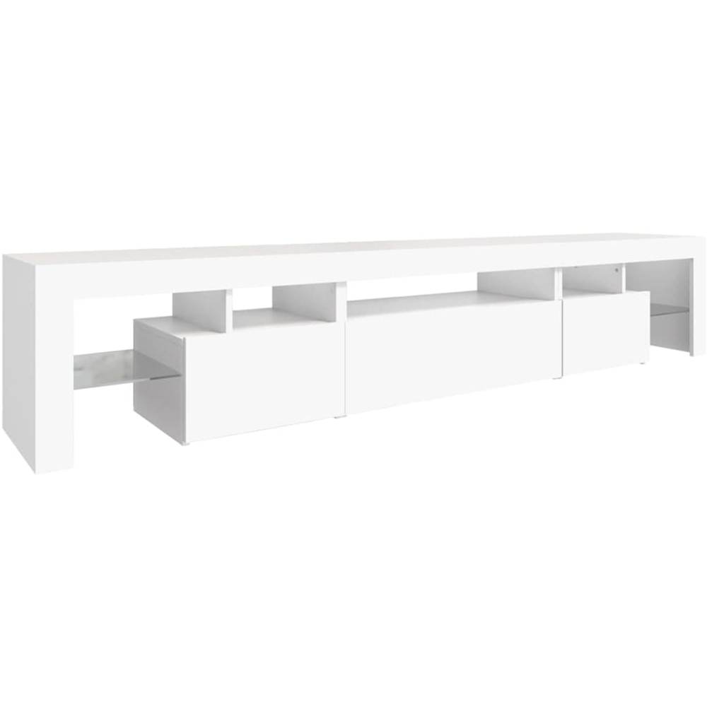 vidaXL 3 Door 5 Shelf White LED TV Cabinet Image 4