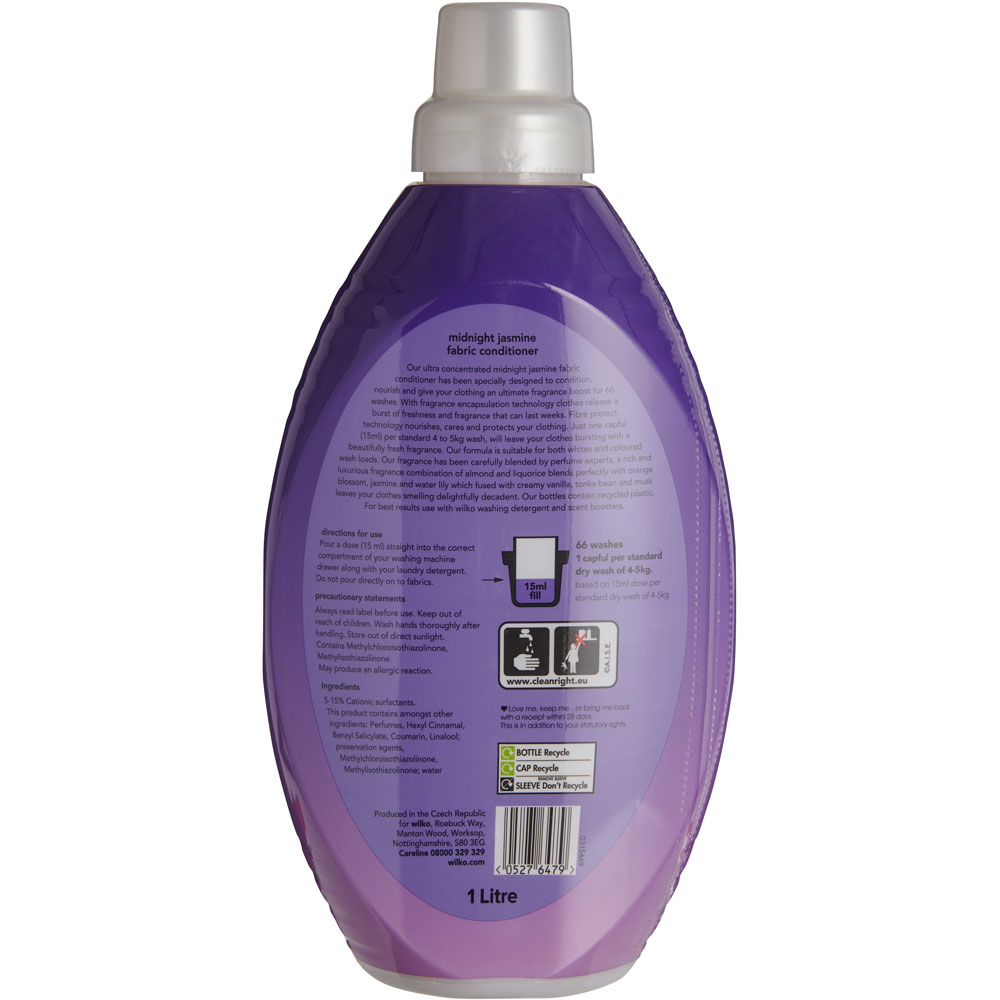 Wilko Midnight Jasmine Concentrated Fabric Conditioner 66 Washes 1L Image 2