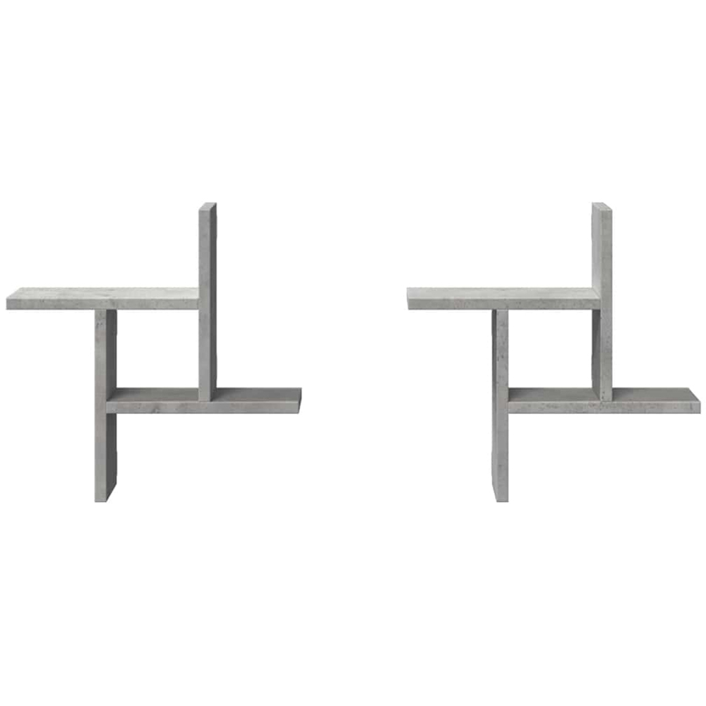 vidaXL 38 x 12 x 38cm Grey Wall Shelf Image 4