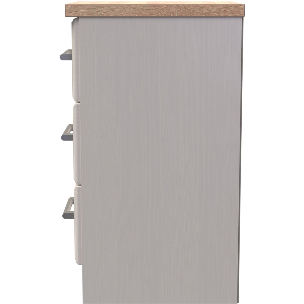 Crowndale Kent 3 Drawer Kashmir Ash and Modern Oak Bedside Table Image 4