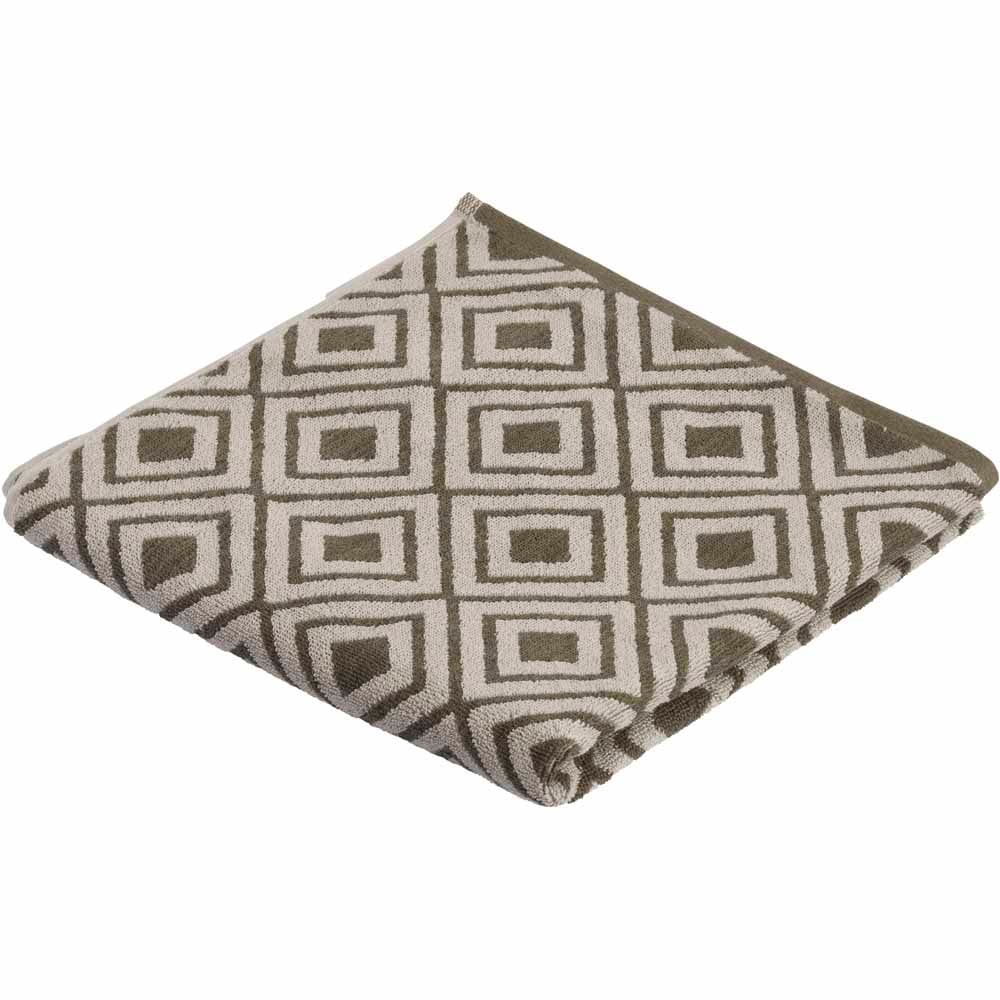 Wilko Grey Geo Bath Towel Wilko