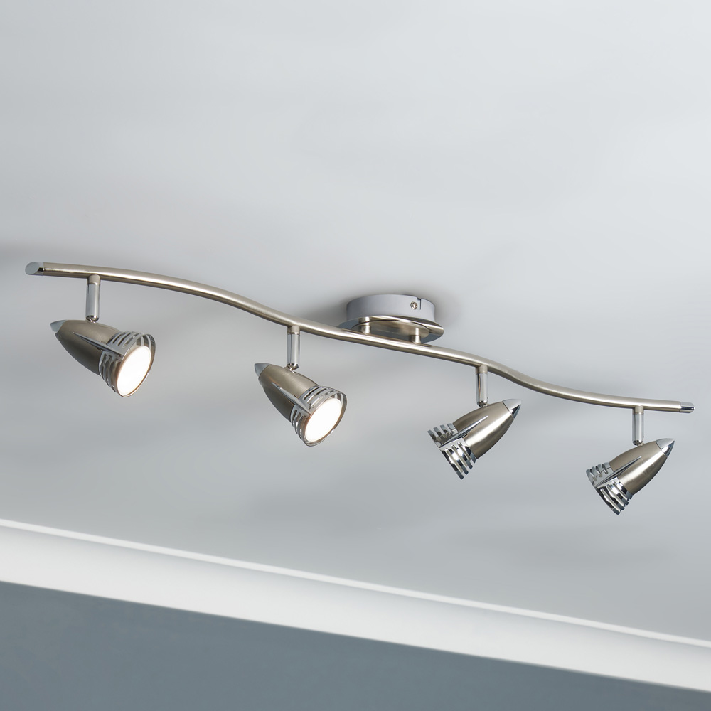 Inlight Ezra Satin Nickel and Chrome 4 Spot Light Bar Image 7